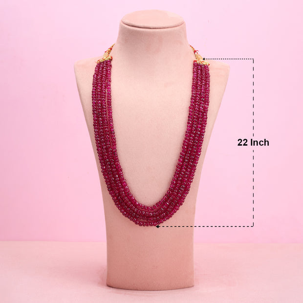 4 layer Bangkok ruby necklace