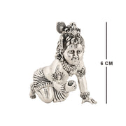 Exquisite Antique-Finish Laddu Gopal Idol (Crawling Krishna, Bal Gopal)