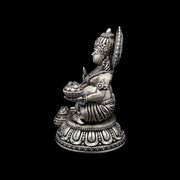 Antique finish silver Kubera idol - Medium