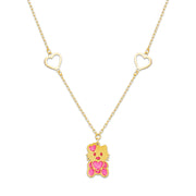 18 k gold teddy bear pendant with attached chain