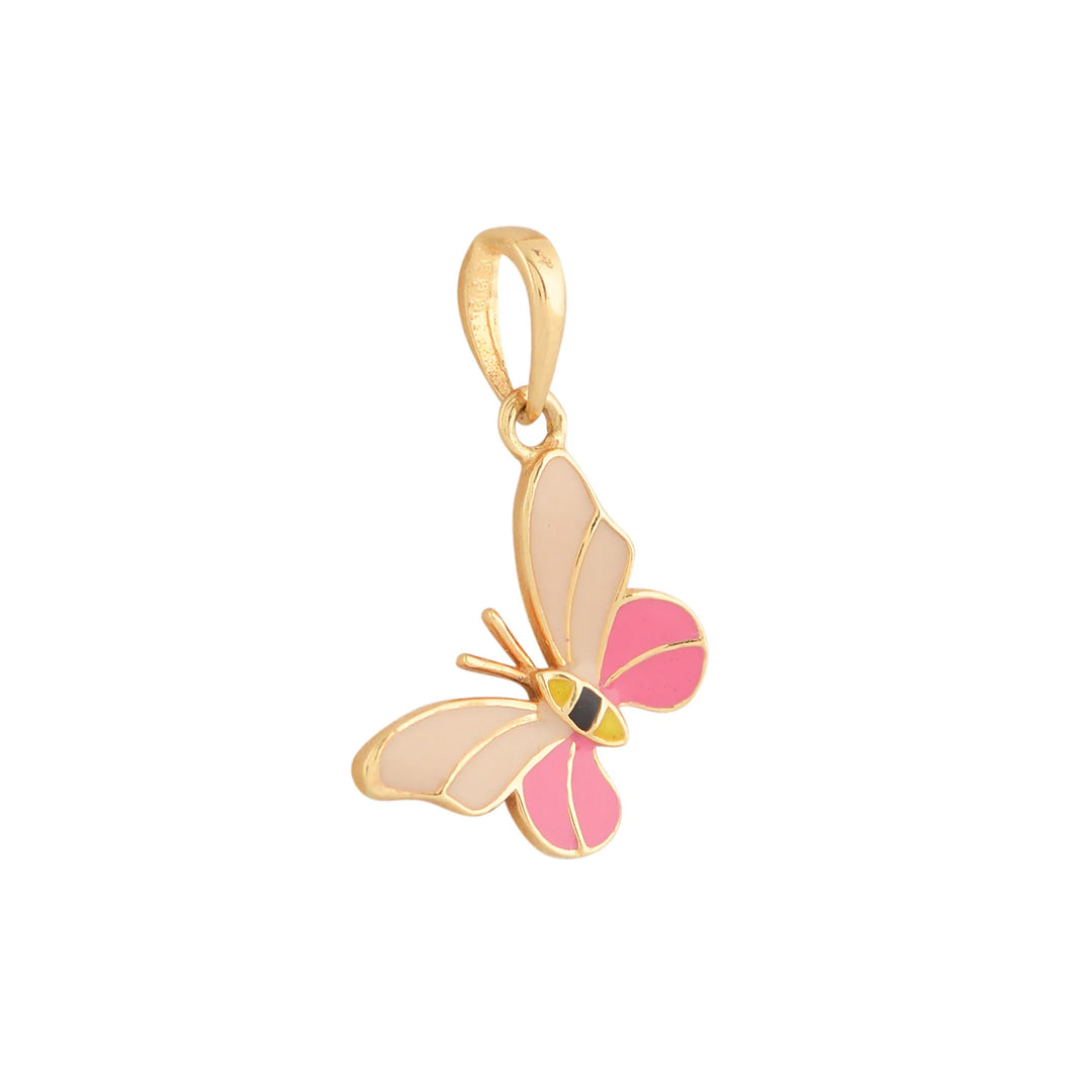 Kids Colourful Butterfly 18k Gold Pendant