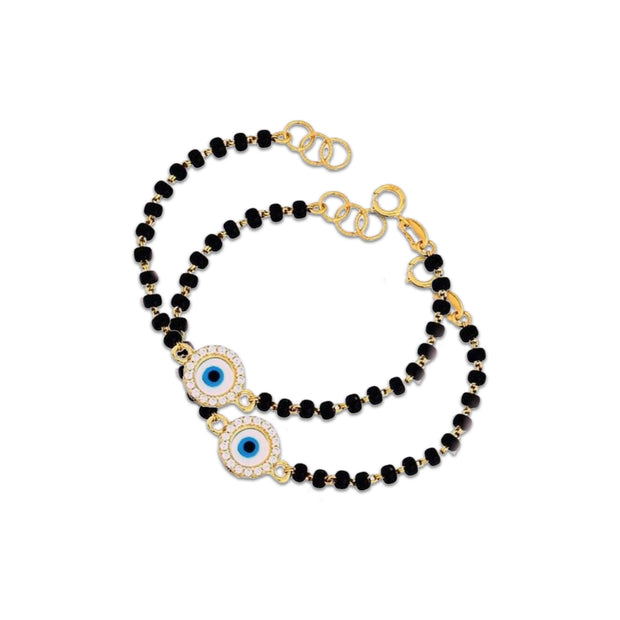 Kids' Cute Nazariya Evil Eye Bracelet in 18K Gold (Pair)