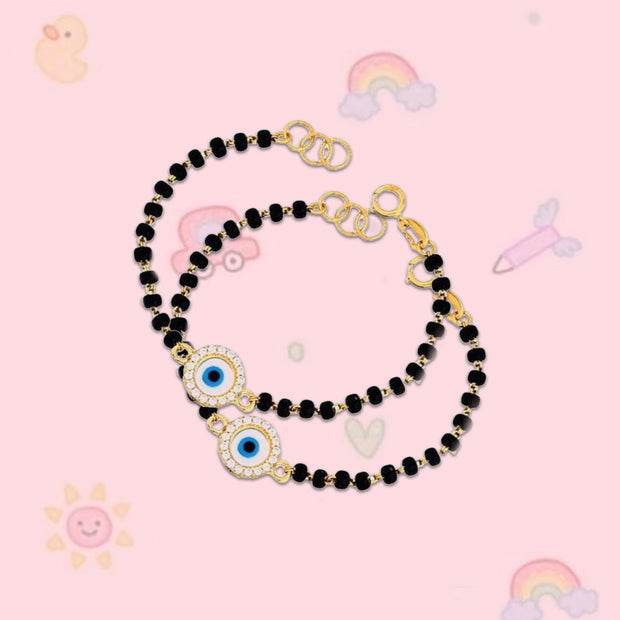 Kids' Cute Nazariya Evil Eye Bracelet in 18K Gold (Pair)