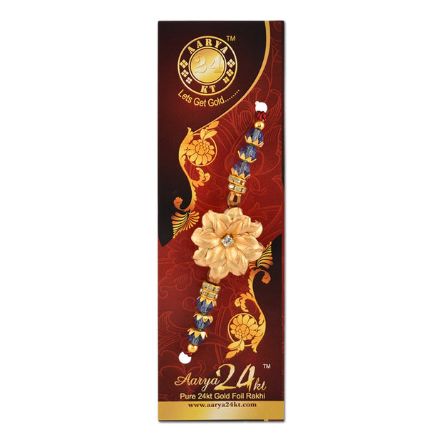 24K gold foil floral Rakhi
