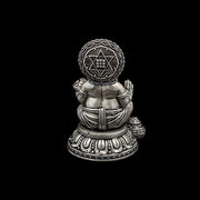 Antique finish silver Kubera idol - Small