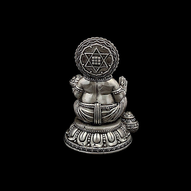 Antique finish silver Kubera idol - Small