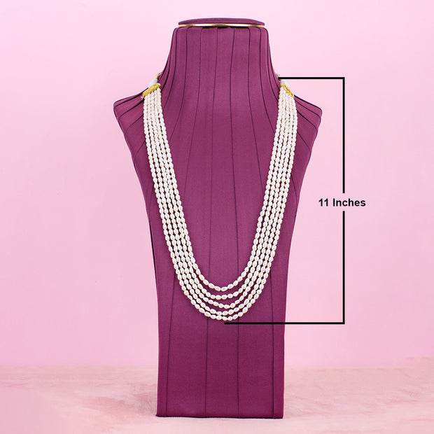 5 Layer Rice Pearl Necklace