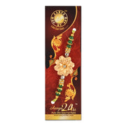 24K gold foil floral Rakhi