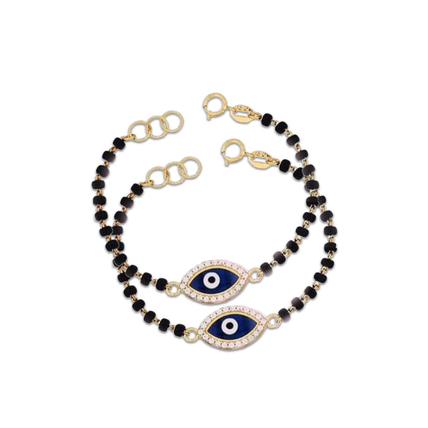 Kids' Cute Nazariya Evil Eye Bracelet in 18K Gold (Pair)