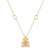 18 k gold teddy bear pendant with attached chain