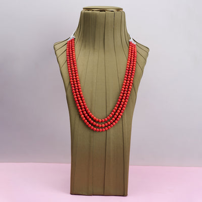 Taiwan coral 3 layer necklace