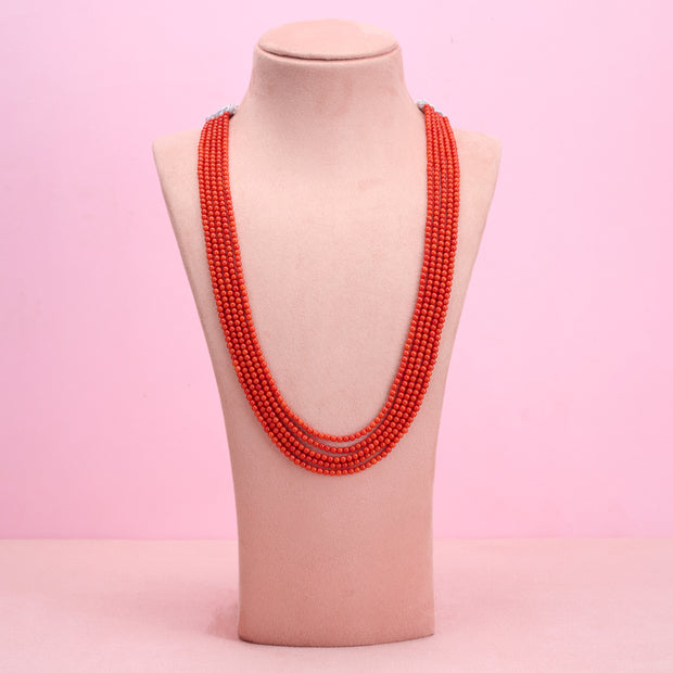 Taiwan coral 5 layer necklace