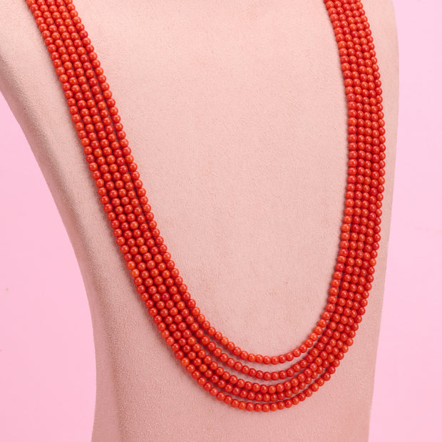 Taiwan coral 5 layer necklace