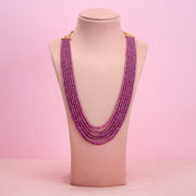 Natural Ruby Rondelle 6-Layer Necklace.