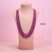 Natural Ruby Rondelle 6-Layer Necklace.