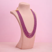 Natural Ruby Rondelle 6-Layer Necklace.