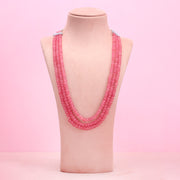 Pumpkin rose quartz 3 layer necklace