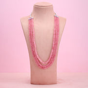 Pumpkin rose quartz 3 layer necklace