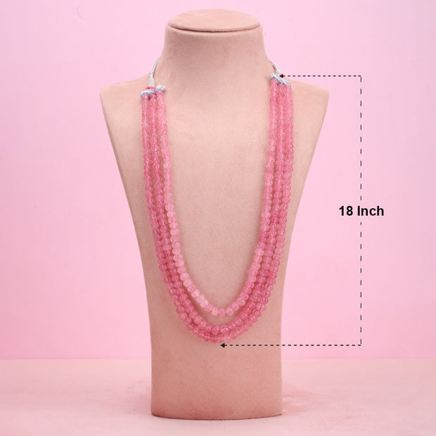 Pumpkin rose quartz 3 layer necklace