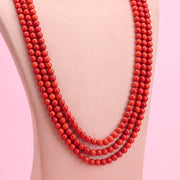 Taiwan coral 3 layer necklace