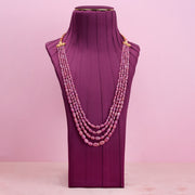 Natural ruby beaded 4 layer necklace