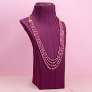 Natural ruby beaded 4 layer necklace