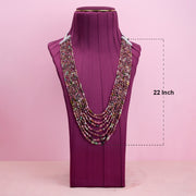 Natural multicolour tourmaline beaded 8 layer necklace