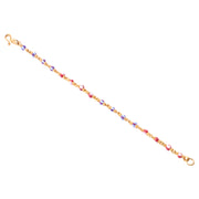 Kids' Traditional Drishti (Nazariya) Bracelet with Colorful Beads in 22K Gold (Single)