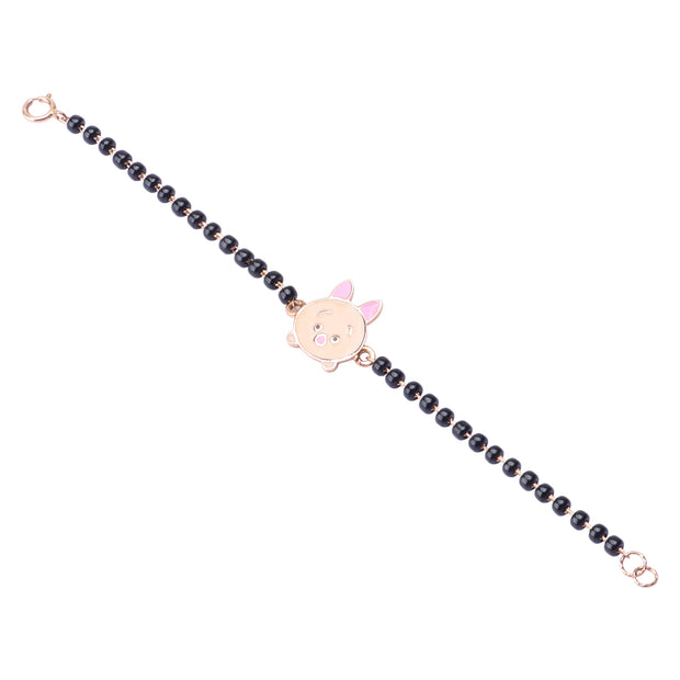 kids’ cute little pig nazariya bracelet 18k gold (Pair)