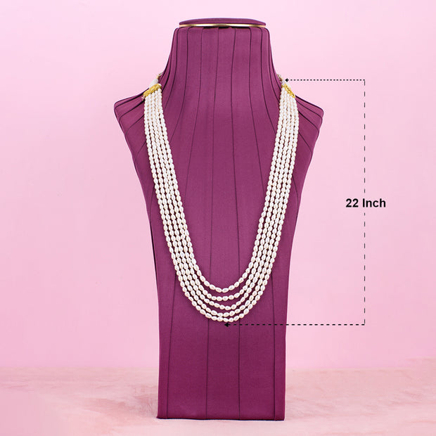 5 Layer Rice Pearl Necklace