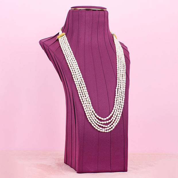 5 Layer Rice Pearl Necklace