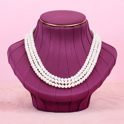 Classic 3 layers pearl necklace