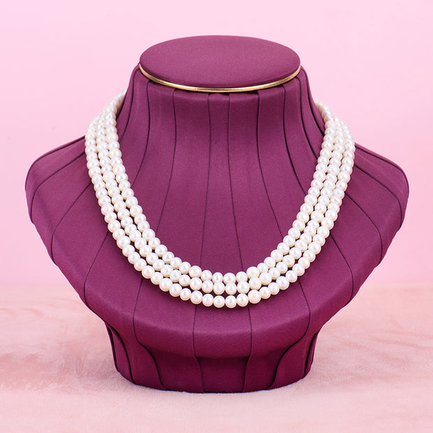 Classic 3 layers pearl necklace