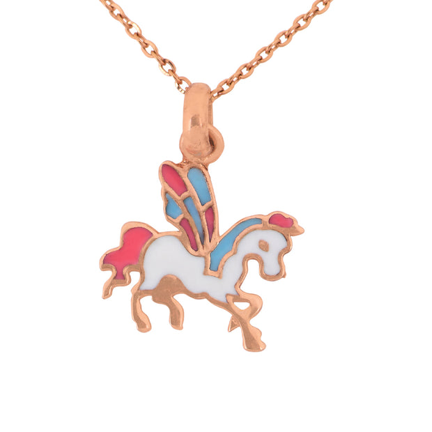 Kids golden pie unicorn 18K gold pendant