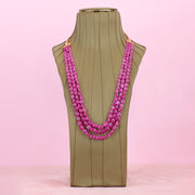 Carved Bangkok Ruby 3 layer necklace