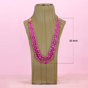 Carved Bangkok Ruby 3 layer necklace