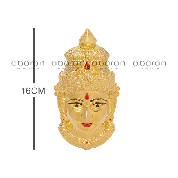 Silver Varalakshmi Face in Gold Polish