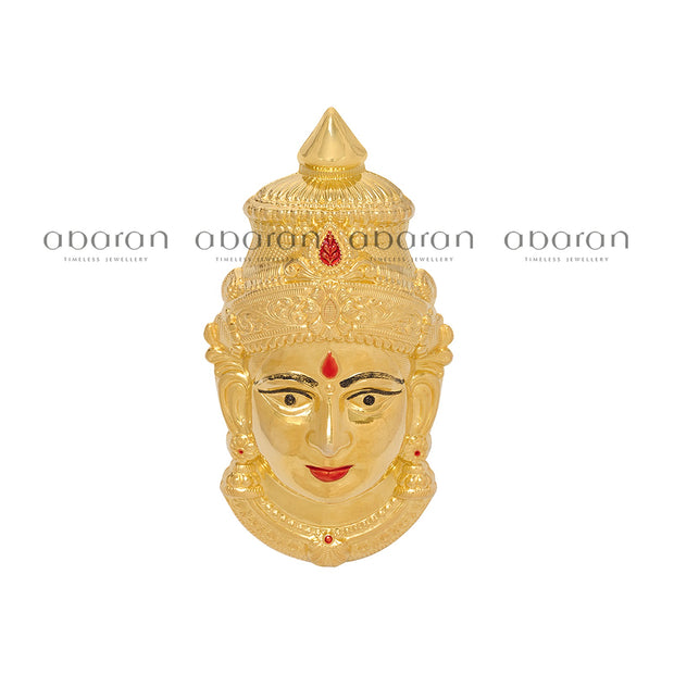 Silver Varalakshmi Face in Gold Polish