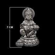 Antique finish silver Kubera idol - Medium