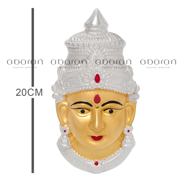Silver varalakshmi Face in Gold Polish