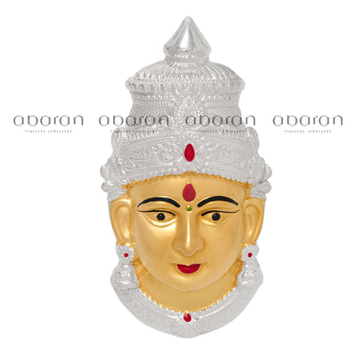 Silver varalakshmi Face in Gold Polish