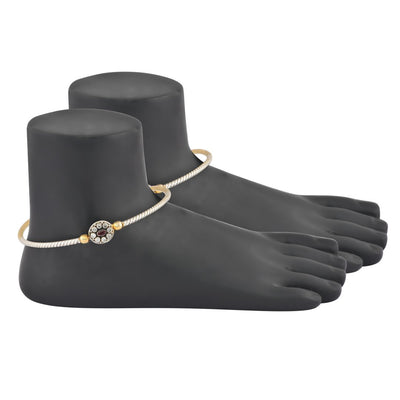 Kada style dual-toned anklet