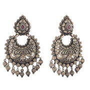 Oxidised Filigree Chandbali earrings