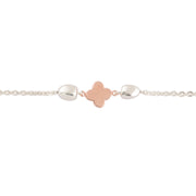 Rose Gold clover silver bracelet