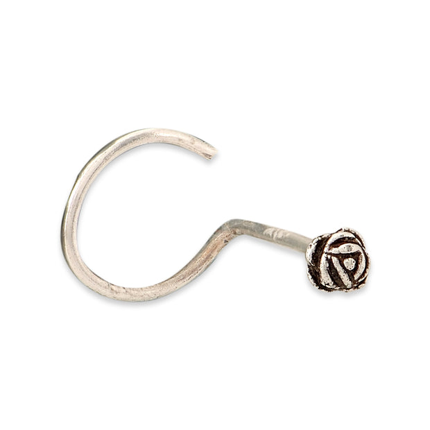 Oxidised Silver Rose nose pin โ Abaran Timeless Jewellery