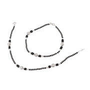 Black and Silver beaded anklet