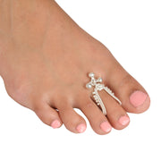 Silver adjustable ghungroo toe rings