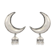 Crescent Jhumka Silver Drop earrings