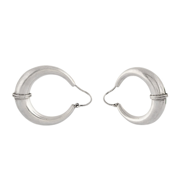 Silver Bali Hoop Earrings Changgu | Juulry.com