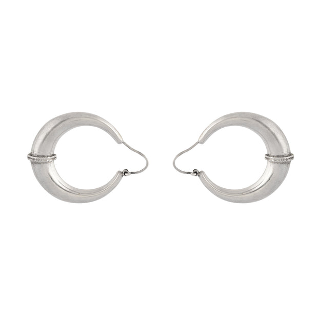 Oxidised Silver Bali Hoop earrings